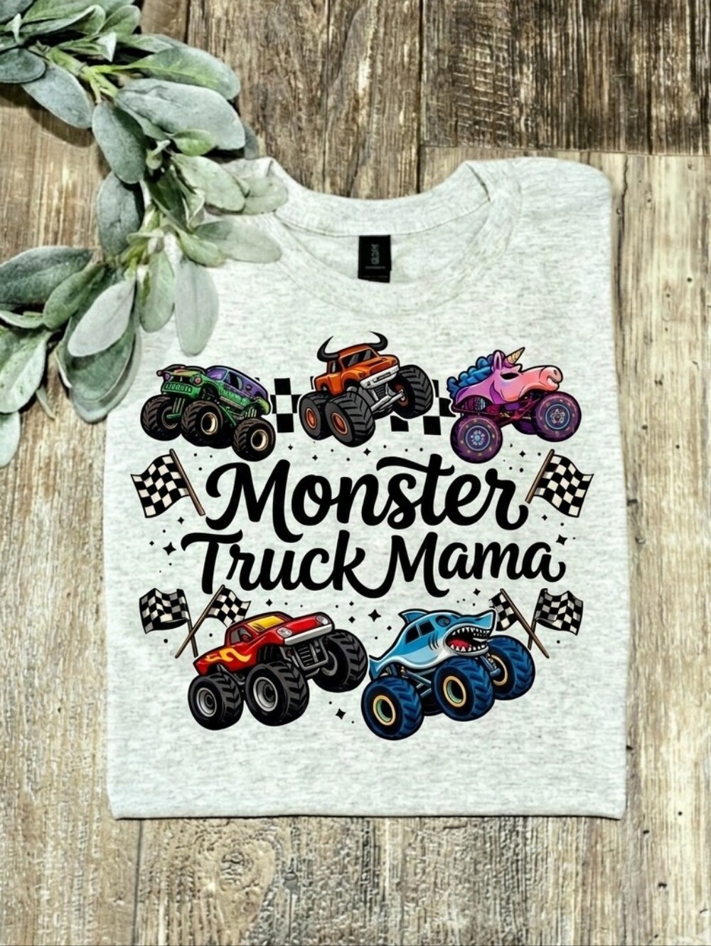 Monster Truck Mama Shirt cute Short Sleeve Tshirt Boy Mom